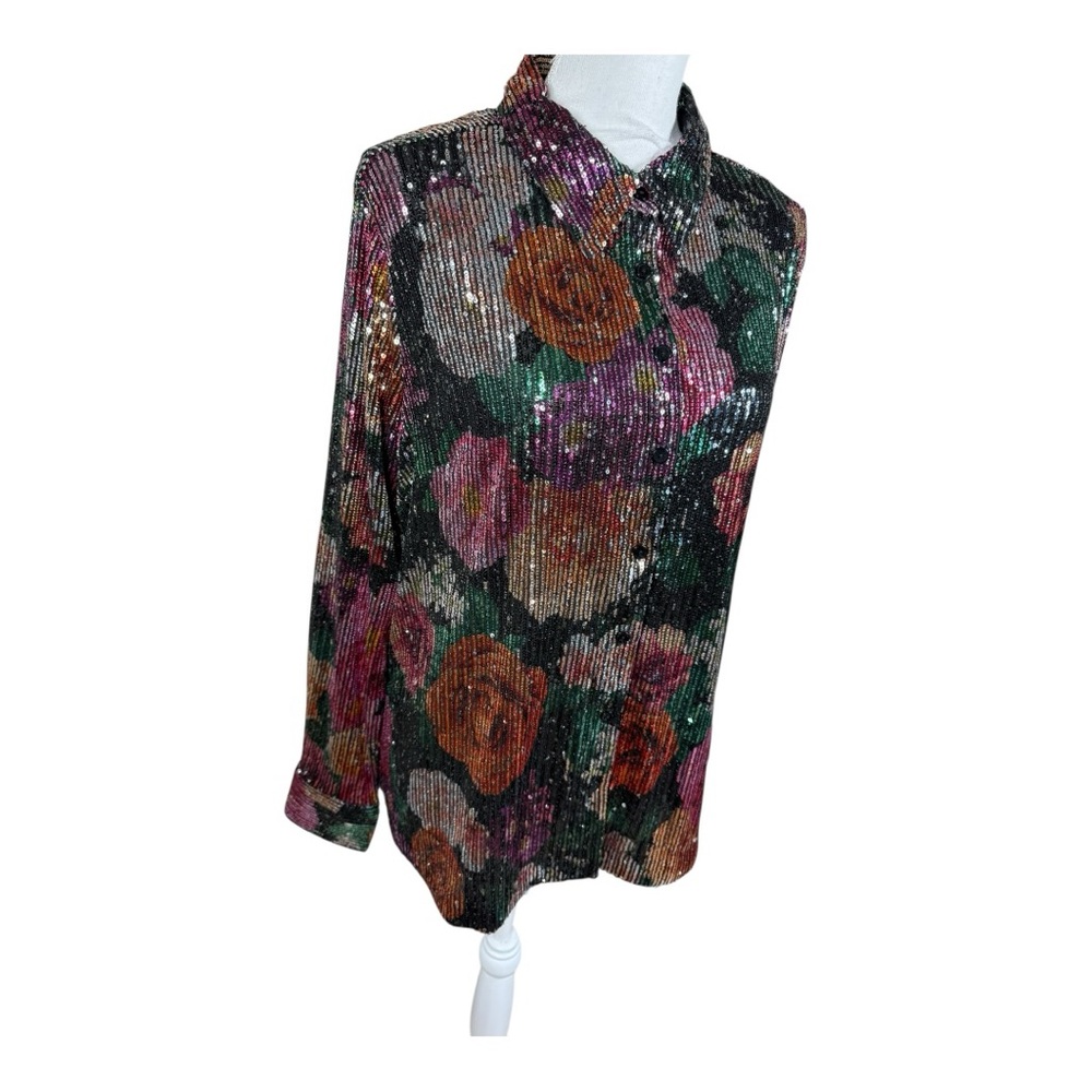 New Sequin Floral Women's‎ Top - Picture 2 of 8